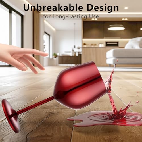 Unbreakable Stainless Steel Wine Glasses Set of 4 (4 Count)