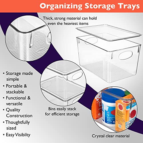 Plastic Storage Bins With lids (8 Count)