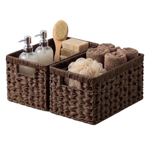 Wicker Storage Baskets for Shelves (2 Count)
