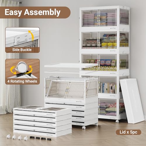 480Qt Stackable Storage Bins with 4 Lids (4 Count)