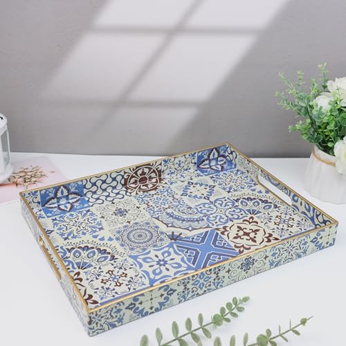 Decorative Serving Tray with Handles