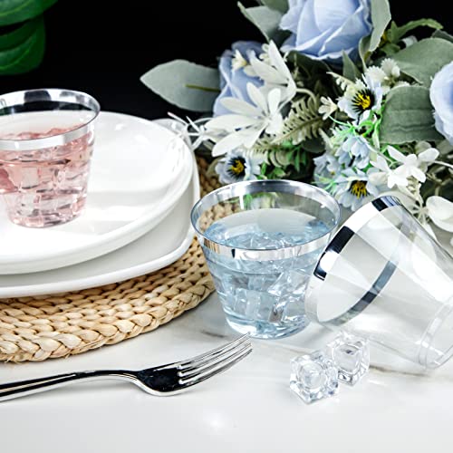 200PCS Silver Plastic Cups