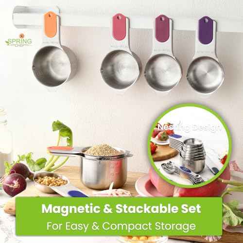 Magnetic Measuring Cups & Spoons Set of 15 (15 Count)