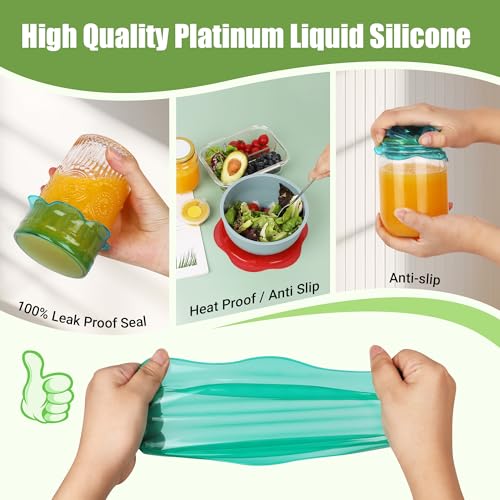 Silicone Stretch Lids for Food Storage in Fridge (8 Count)
