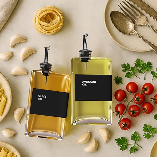 Glass Oil Dispenser for Kitchen (2 Count)