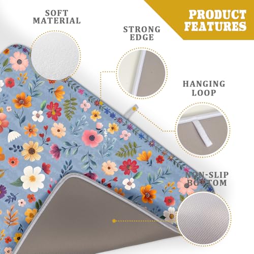 Colorful Flower Dish Drying Mat