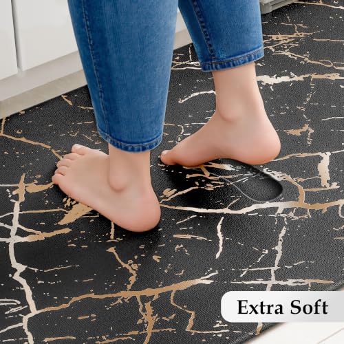 Gold Foil Stamped Marble Kitchen Mats (19.64 Sq Ft)