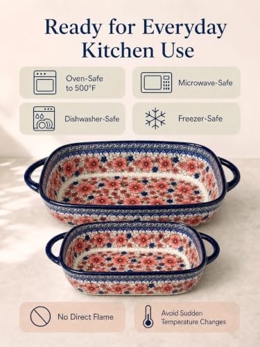2 Piece Polish Pottery Style Ceramic Baking Dish Set (2 Count)