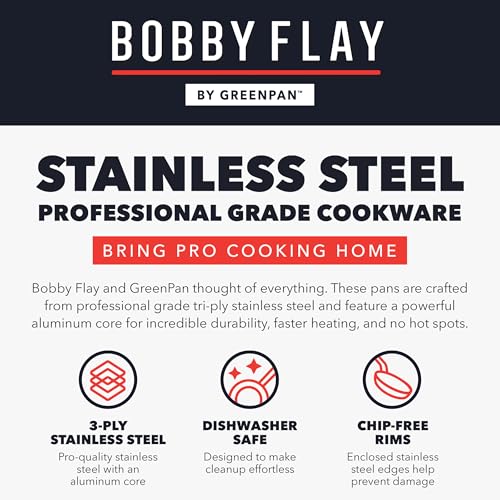 x Bobby Flay Stainless Steel 12 Piece Cookware Pots & Pans Set