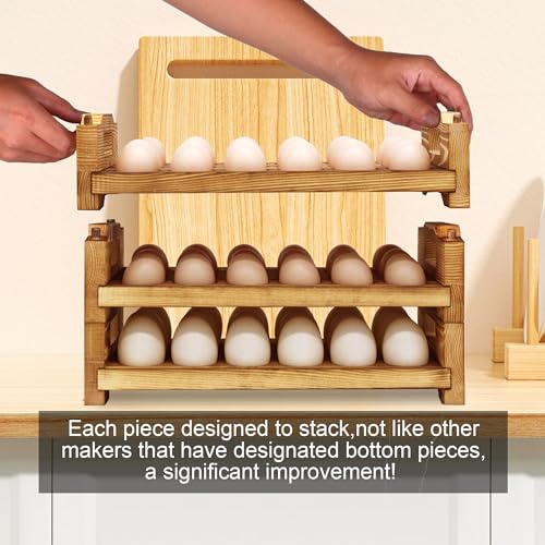 Wooden Egg Holder Countertop Fresh Egg Holders Firewood Egg Collecting Rack for Gathering Fresh eggs