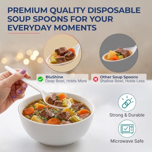 Extra Heavy Duty Plastic Soup Spoons (400 Count)