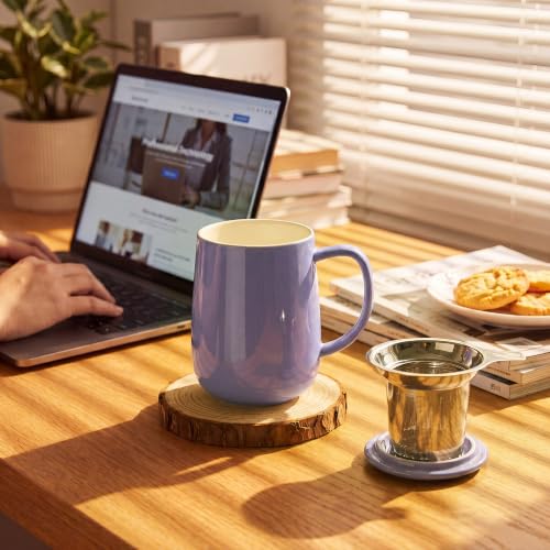 20 oz Porcelain Tea Mug with Infuser and Lid