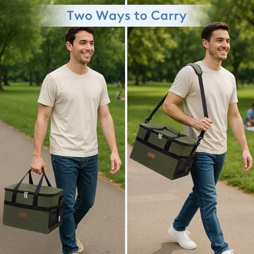 Cooler Bag 50 Cans Collapsible and Insulated Large Lunch Bag Leakproof Soft Cooler Portable for Camping