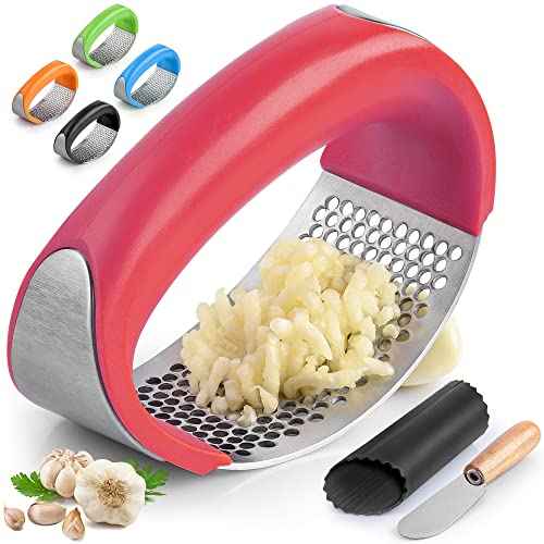 Stainless Steel Garlic Press Rocker Set