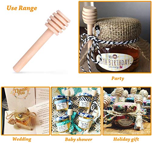 Premium 50 Pack 3 Inch Mini Wooden Honey Dipper Stick