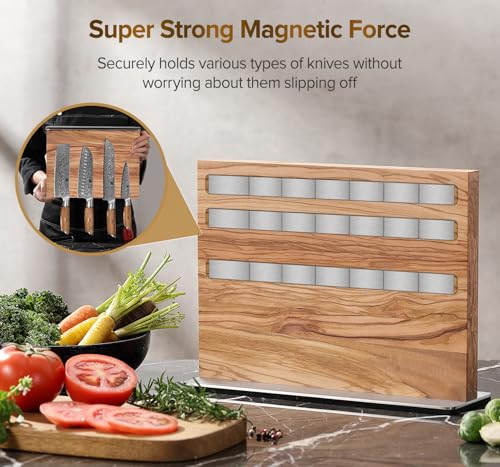 Double Sided Magnetic Knife Holder Rack For Kitchen Counter