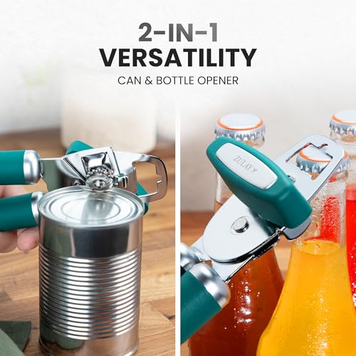Heavy Duty Stainless Steel Can Opener Manual with Bottle Opener