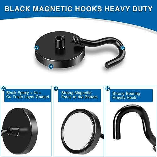 Magnetic Hooks Magnet Hook for Cruise Cabins 85LBS Essentials 6P (6 Count)