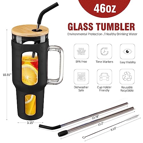 Glass Tumbler with Lid and Straw
