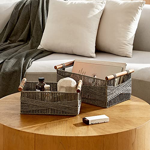 Wicker Storage Baskets for Organizing (2 Count)