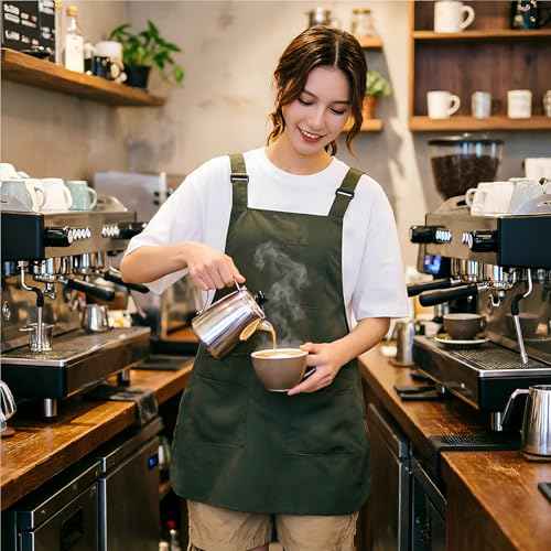 Waterproof Reversible Adjustable Bib Apron with 6