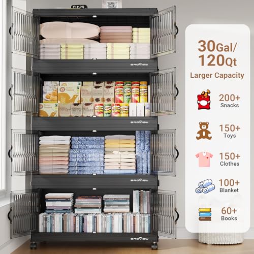 600Qt Stackable Storage Bins with 5 Lids (5 Count)