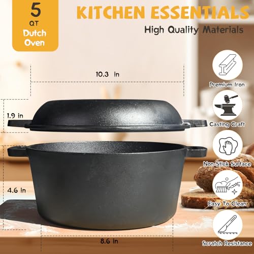 5QT Dutch Oven for Sourdough Bread Baking