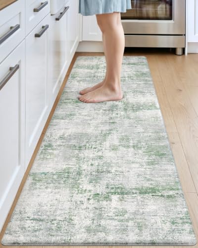 Kitchen Floor Mats Cushioned Anti Fatigue Runner Rug 23x86 Green