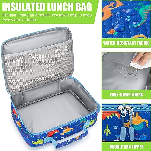 Kids Bento Lunch Box with Toddler Insulated Water Bottle Lunch Bag