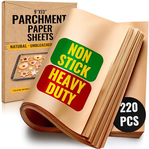 220 Pcs 9x13" Parchment Paper Sheets by Baker's Signature (220 Count)
