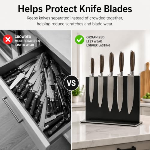 Black Magnetic Knife Block Without Knives