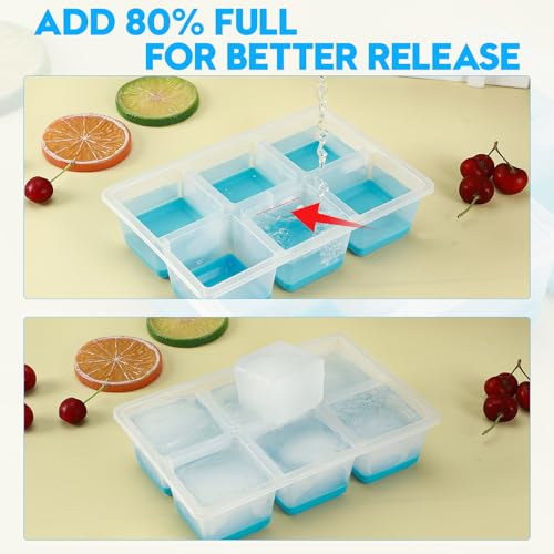 Silicone Ice Trays with Lids for Freezer (4 Count)