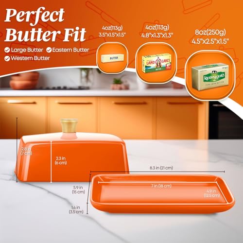Extra Large Ceramic Butter Dish with Lid
