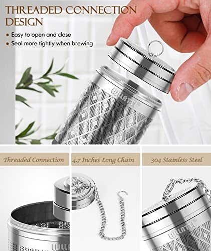 1 Pack 304 Steel Tea Infuser Fine Mesh Diamond with Long Chain