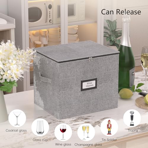 Champagne Flute Storage Box with Dividers