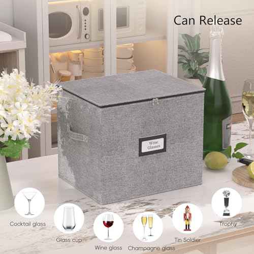 Champagne Flute Storage Box with Dividers