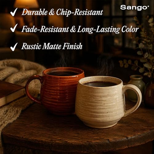 17.5 oz Stoneware Coffee Mugs Set of 4 (4 Count)