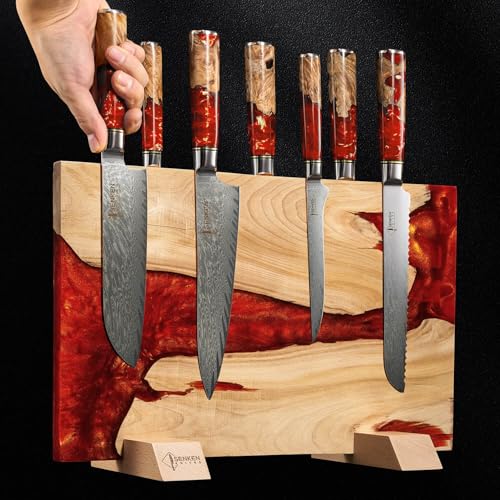 SENKEN "Red Tsunami" Extra Large Magnetic Knife Block
