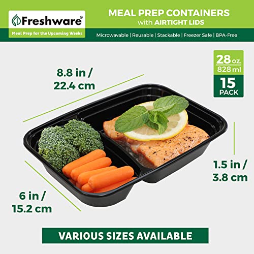 Meal Prep Containers with Lids 28 oz [15 Pack] 2 (15 Count)