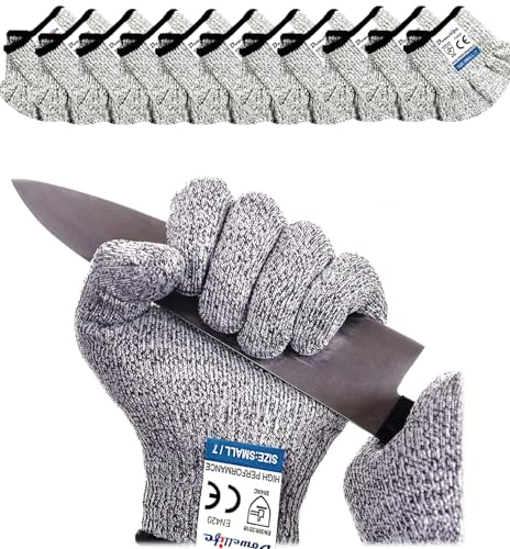 Cut Resistant Gloves Food Grade Level 5 Protection (12 Count)