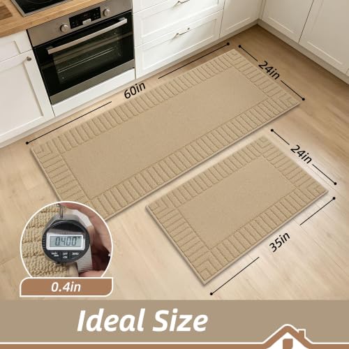Kitchen Rugs Non Slip Washable 2PCS (36.8324 Sq Ft)
