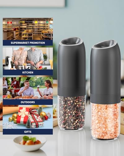 Gravity Electric Salt and Pepper Grinder Set (2 Count)