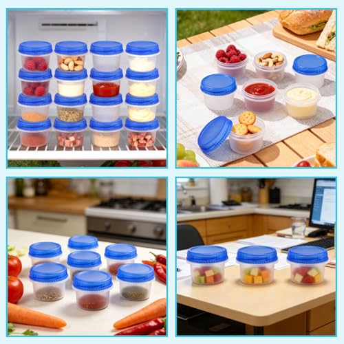 24 Pack Freezer Containers with Screw On Lids (24 Count)