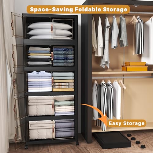 600QT Stackable Storage Bins with Lids (5 Count)