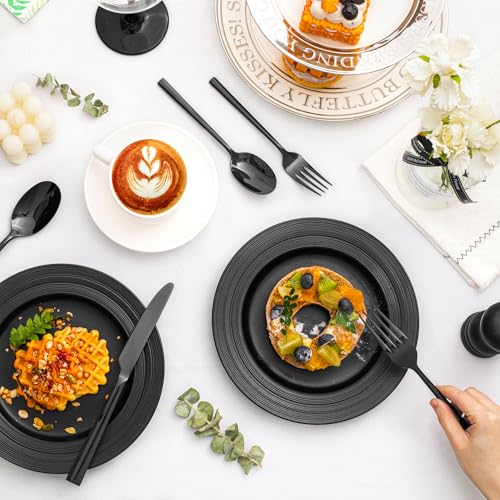 Black Silverware Set for 4 (20 Count)