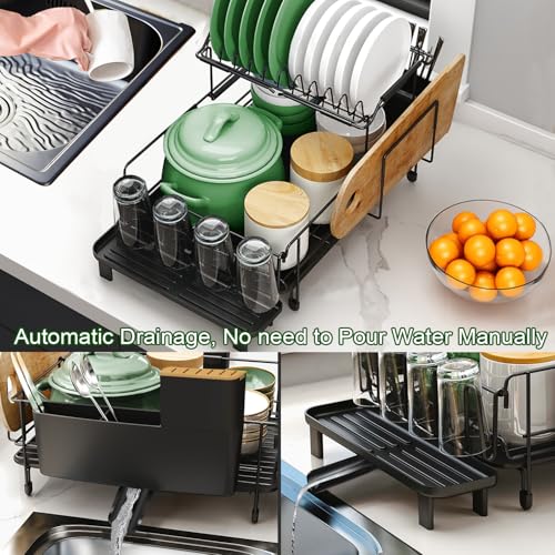Large 2 Tier Dish Drying Rack for Kitchen Counter