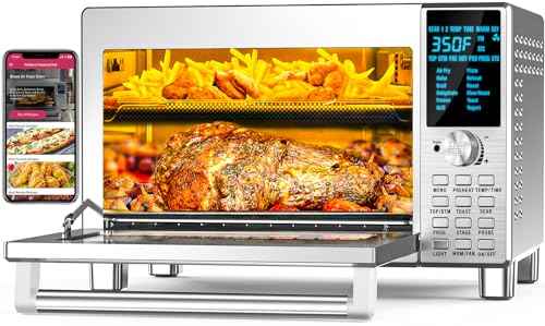 Bravo Convection Toaster Ovens Air Fryer Combo with 30QT Large Capacity For A Whole Chicken and 13" Pizza. Multi