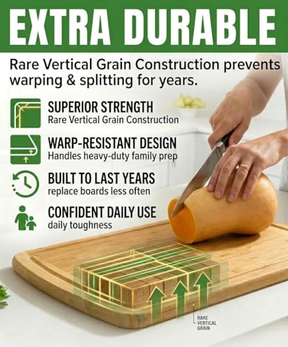 INDESTRUCTIBLE Bamboo Cutting Board