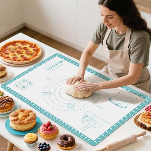 Non Stick Silicone Pastry Mat with 10 Quick Recipes