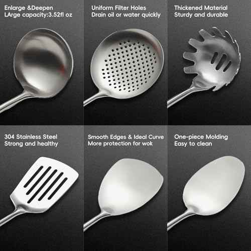 18 10 Stainless Steel Kitchen Utensils Set (10 Count)